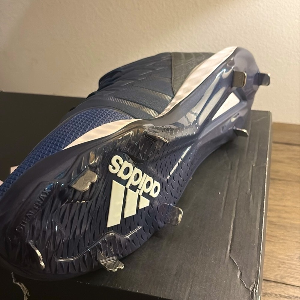 NEW [Adidas] Icon Bounce Metal Baseball Cleats Navy/White/Carbon Men’s Sz 15.0 - Picture 6 of 10